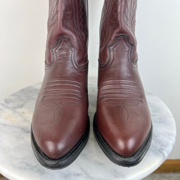 Vintage Men\'s Lehigh Brown Leather Embroidered Western Country Boots (Sz 9.5D) main image 6